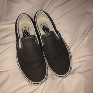 Gray slip on vans